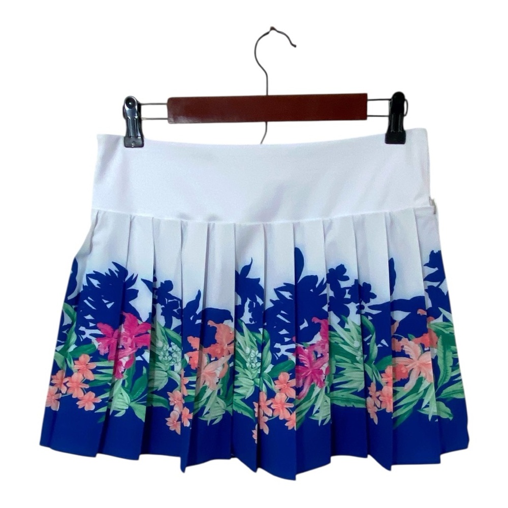 Tommy Bahama Active Golf Tennis Pleated Skort Sz XL Blue Floral Athletic